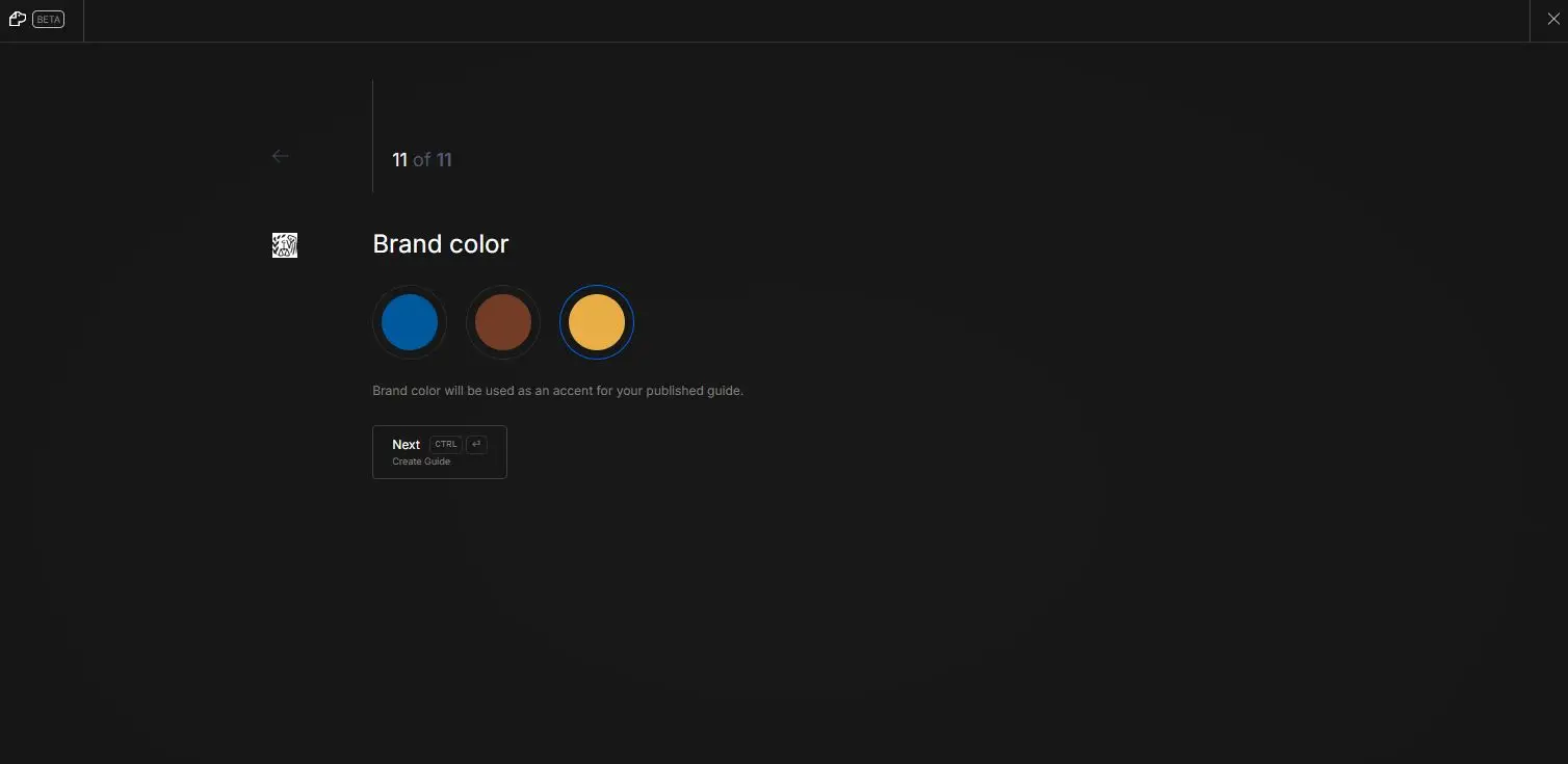 DocsHound Quick Start Guide Creation - Brand Color Selection