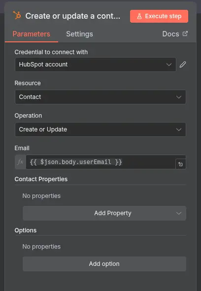 DocsHound Chatbot Support Workflow Webhooks - Create or Update Contact Parameters