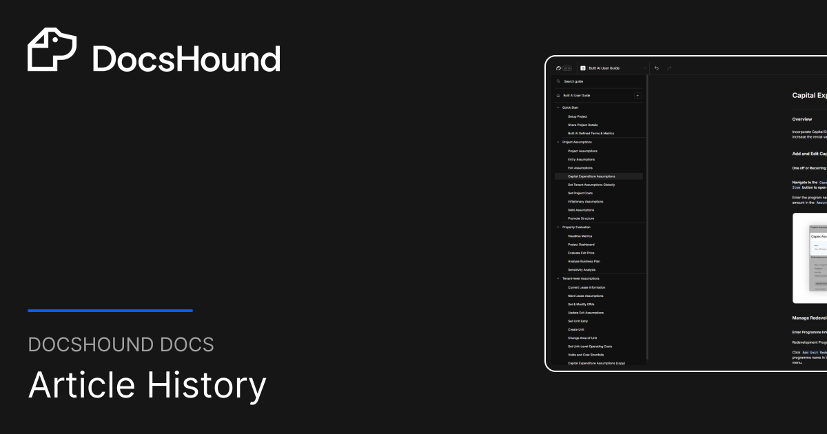Article History | DocsHound Docs